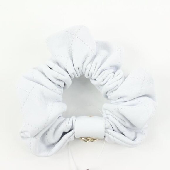 Chanel 21K Leather Hair Scrunchie Barrette 48ck32s